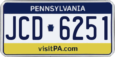 PA license plate JCD6251