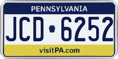 PA license plate JCD6252