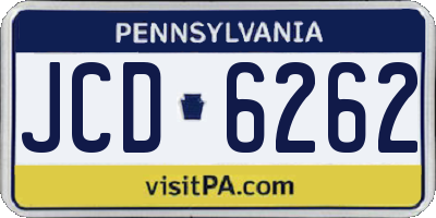 PA license plate JCD6262