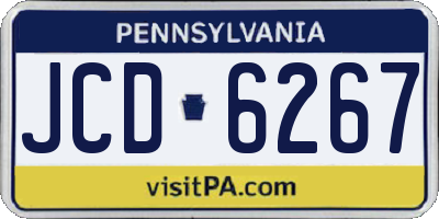 PA license plate JCD6267
