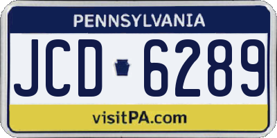 PA license plate JCD6289