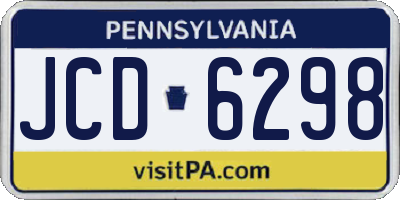 PA license plate JCD6298