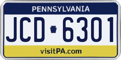 PA license plate JCD6301