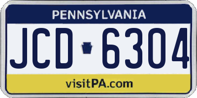 PA license plate JCD6304