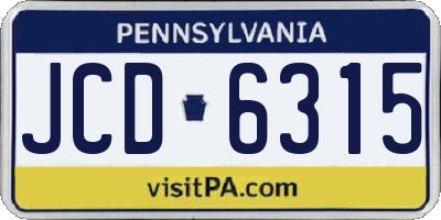 PA license plate JCD6315