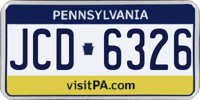 PA license plate JCD6326