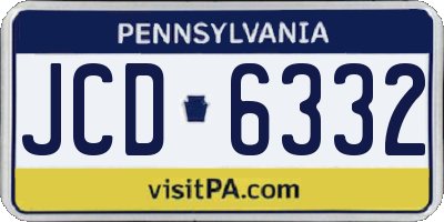 PA license plate JCD6332