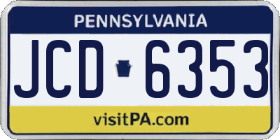 PA license plate JCD6353