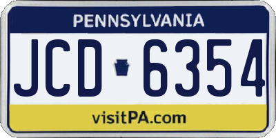 PA license plate JCD6354