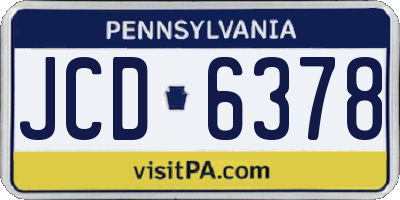 PA license plate JCD6378