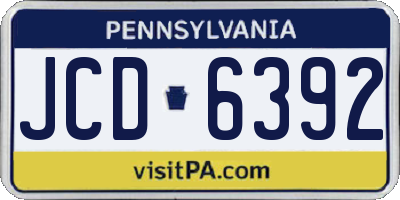 PA license plate JCD6392