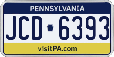 PA license plate JCD6393