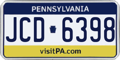 PA license plate JCD6398