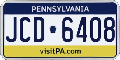 PA license plate JCD6408