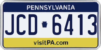 PA license plate JCD6413