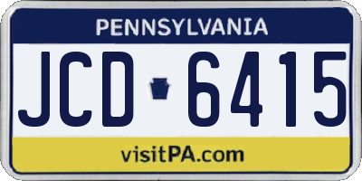PA license plate JCD6415