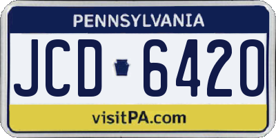 PA license plate JCD6420