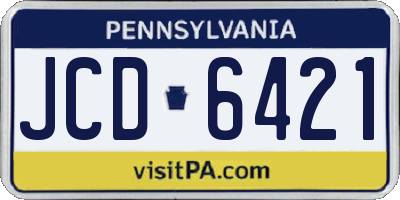 PA license plate JCD6421