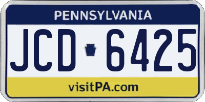 PA license plate JCD6425