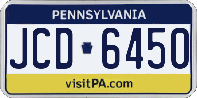 PA license plate JCD6450