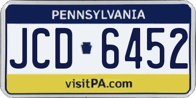 PA license plate JCD6452
