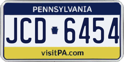 PA license plate JCD6454