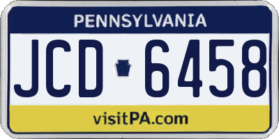 PA license plate JCD6458