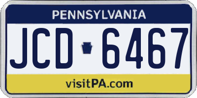 PA license plate JCD6467