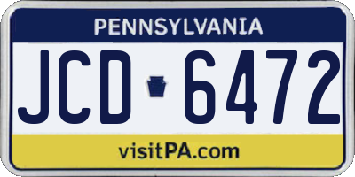 PA license plate JCD6472