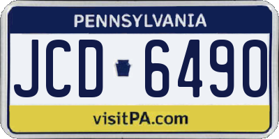 PA license plate JCD6490