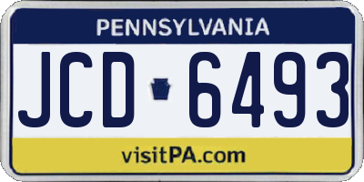 PA license plate JCD6493