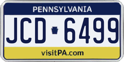 PA license plate JCD6499