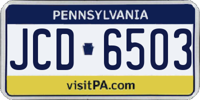 PA license plate JCD6503
