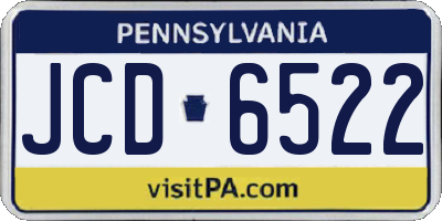 PA license plate JCD6522