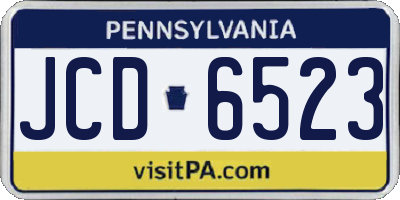 PA license plate JCD6523