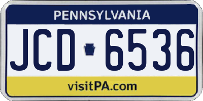 PA license plate JCD6536