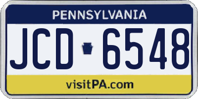 PA license plate JCD6548