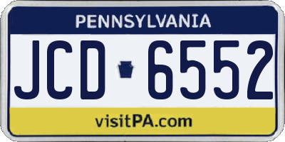 PA license plate JCD6552