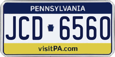 PA license plate JCD6560