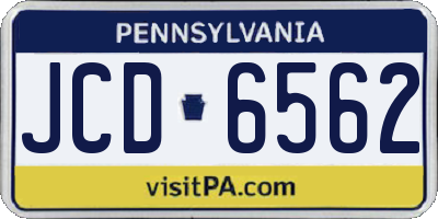 PA license plate JCD6562