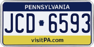 PA license plate JCD6593