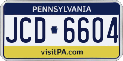 PA license plate JCD6604