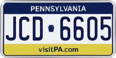 PA license plate JCD6605