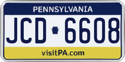 PA license plate JCD6608
