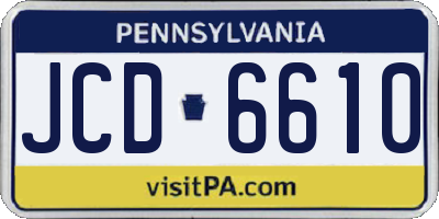 PA license plate JCD6610