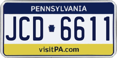 PA license plate JCD6611