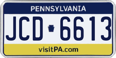 PA license plate JCD6613