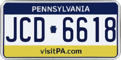 PA license plate JCD6618