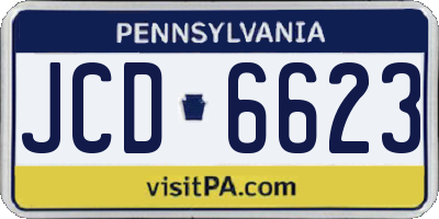 PA license plate JCD6623