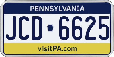 PA license plate JCD6625